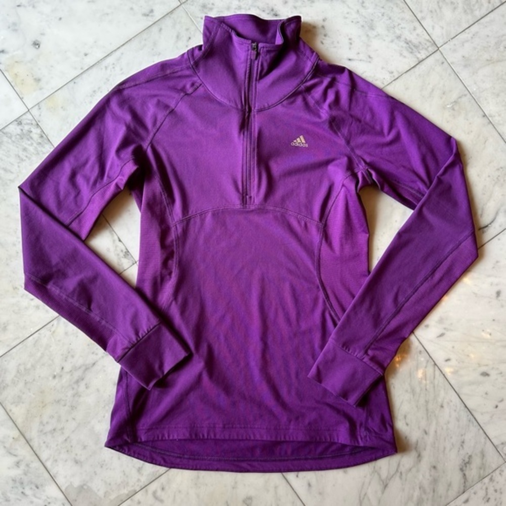 NWOT adidas climalite purple quarter zip pullover - women’s S